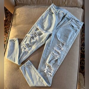 American Eagle 360 Ne(x)t Level Stretch high waisted destroyed jeggings